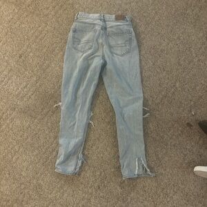 American Eagle Outfitters Light Blue High-Rise Distressed Jeans